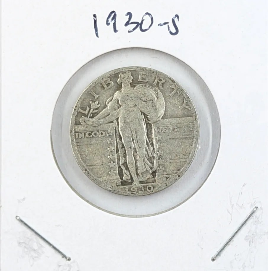 1930-S Silver Standing Liberty Quarter: _