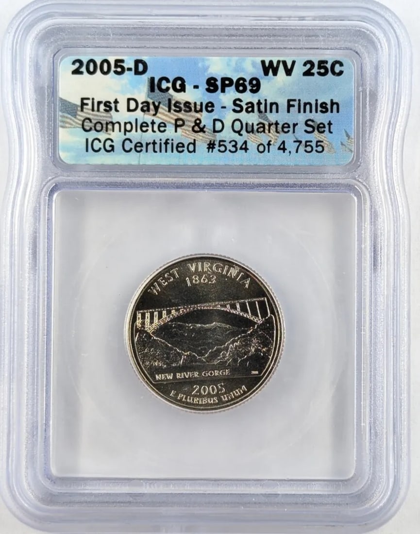 ICG 2005-D SP 69 Washington State Quarter- West Virginia: _