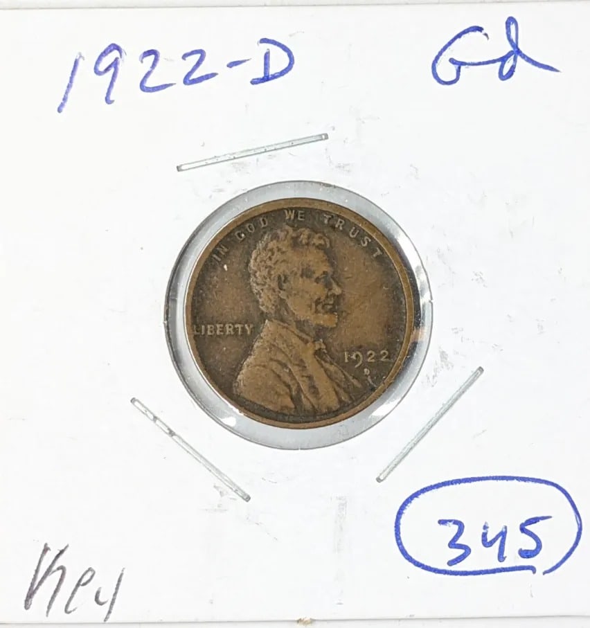 FEATURE - 1922-D Wheat Cent- KEY Date!: Appears to be a full D. Reverse is Rotated. Great Coin!