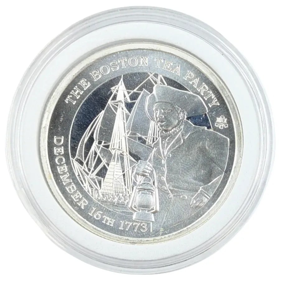 1 Ounce Fine .999 Silver Round- The Boston Tea Party: _