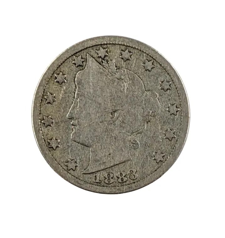 1883 V Nickel- No Cents: First Year of Issue
