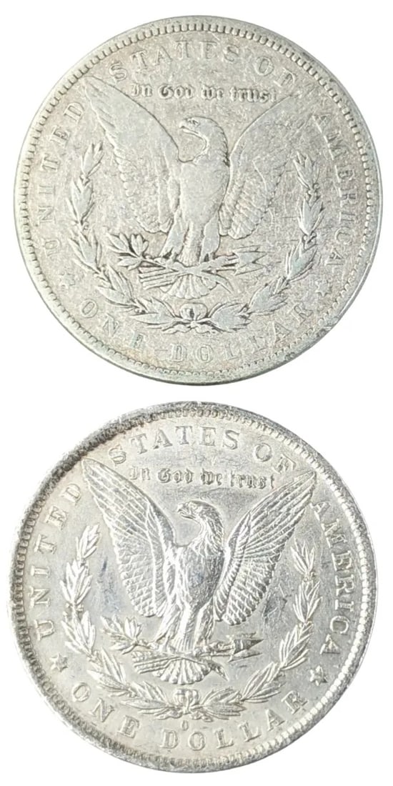 Lot of 2 Morgan Silver Dollars - 1883, 1884-O - 2
