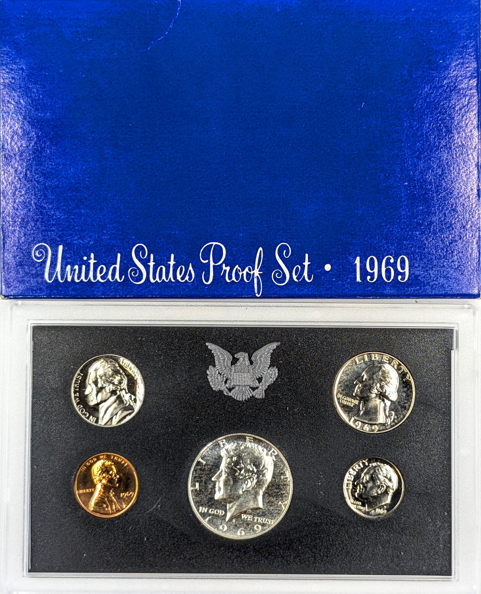 1969 US Proof Set w/ Silver JFK Half: 40% Silver