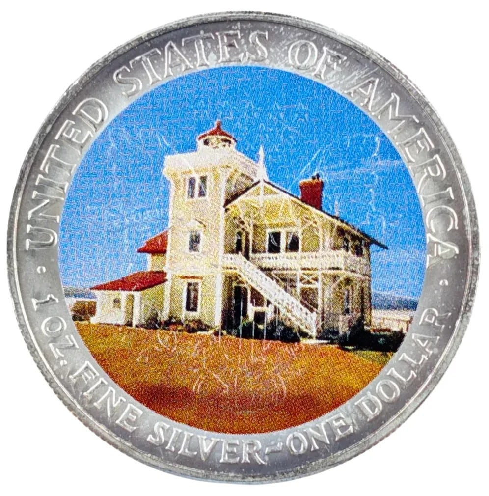 2004 American Silver Eagle- Colorized Reverse of The East Brother Light Station - 2