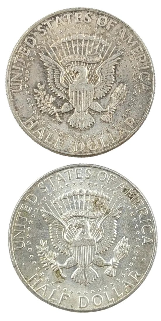 Lot of 2 1964 John F Kennedy Half Dollars - 2