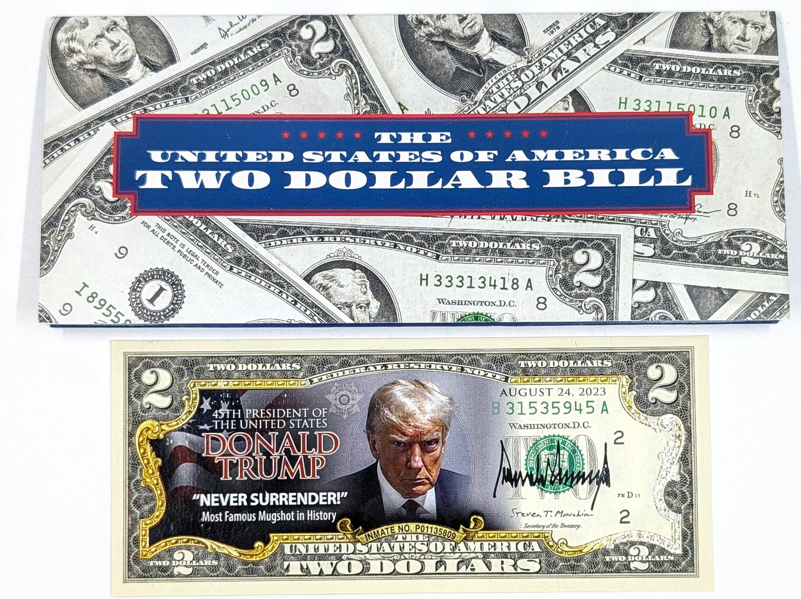 Commemorative Colorized $2 Note- Donald Trump: Uncirculated