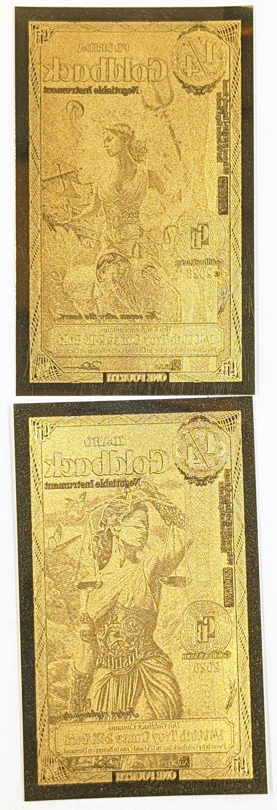 Lot of 2 - 2026 1/4 FL & ID Goldbacks 1/40000th Troy Ounce 24K Gold each - 2