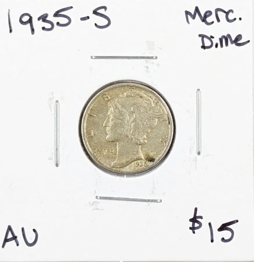 1935-S Silver Mercury Dime-Toned: _