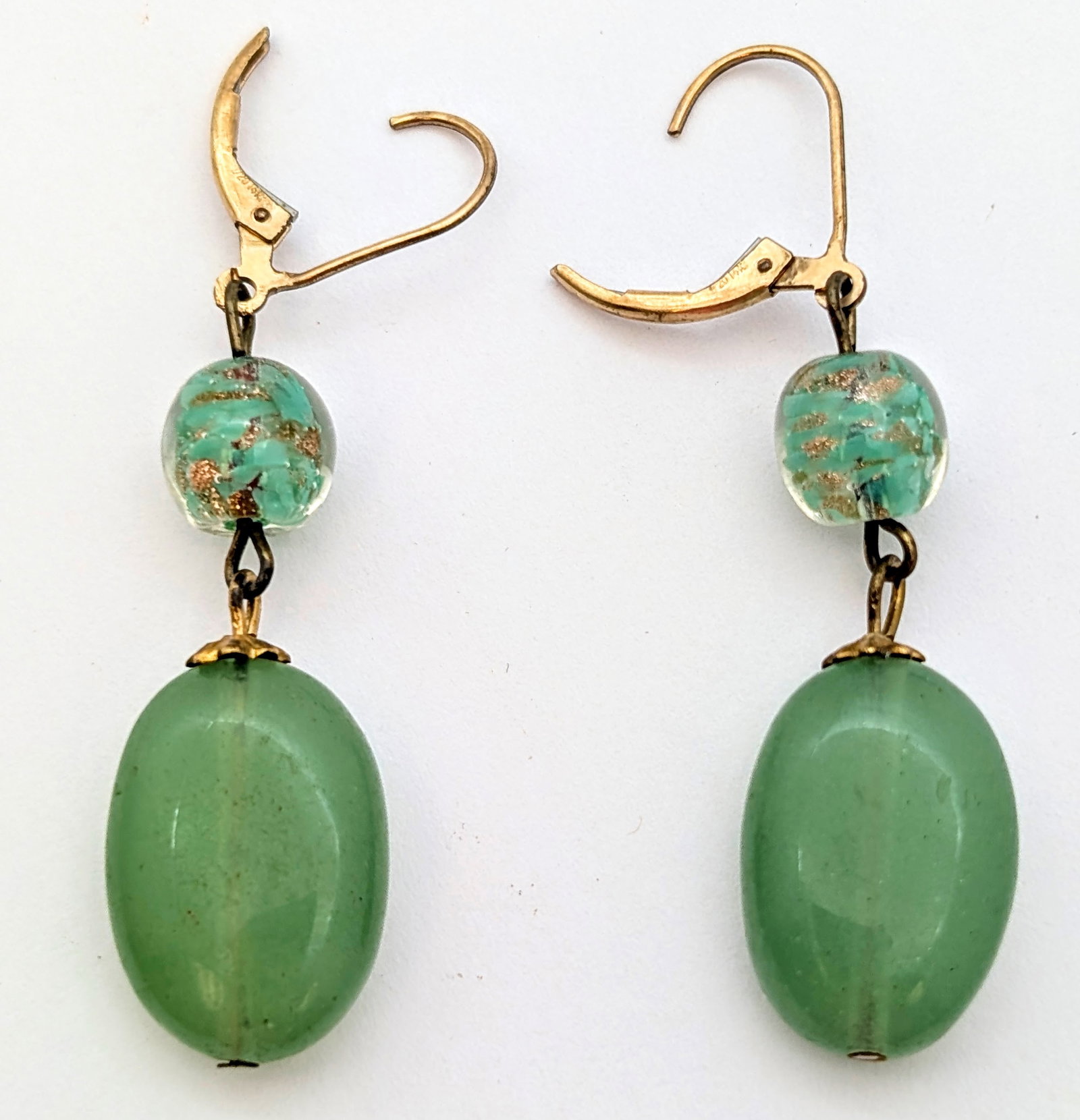 Vintage Mint Green Oval Beaded Necklace & Earring Set - 5