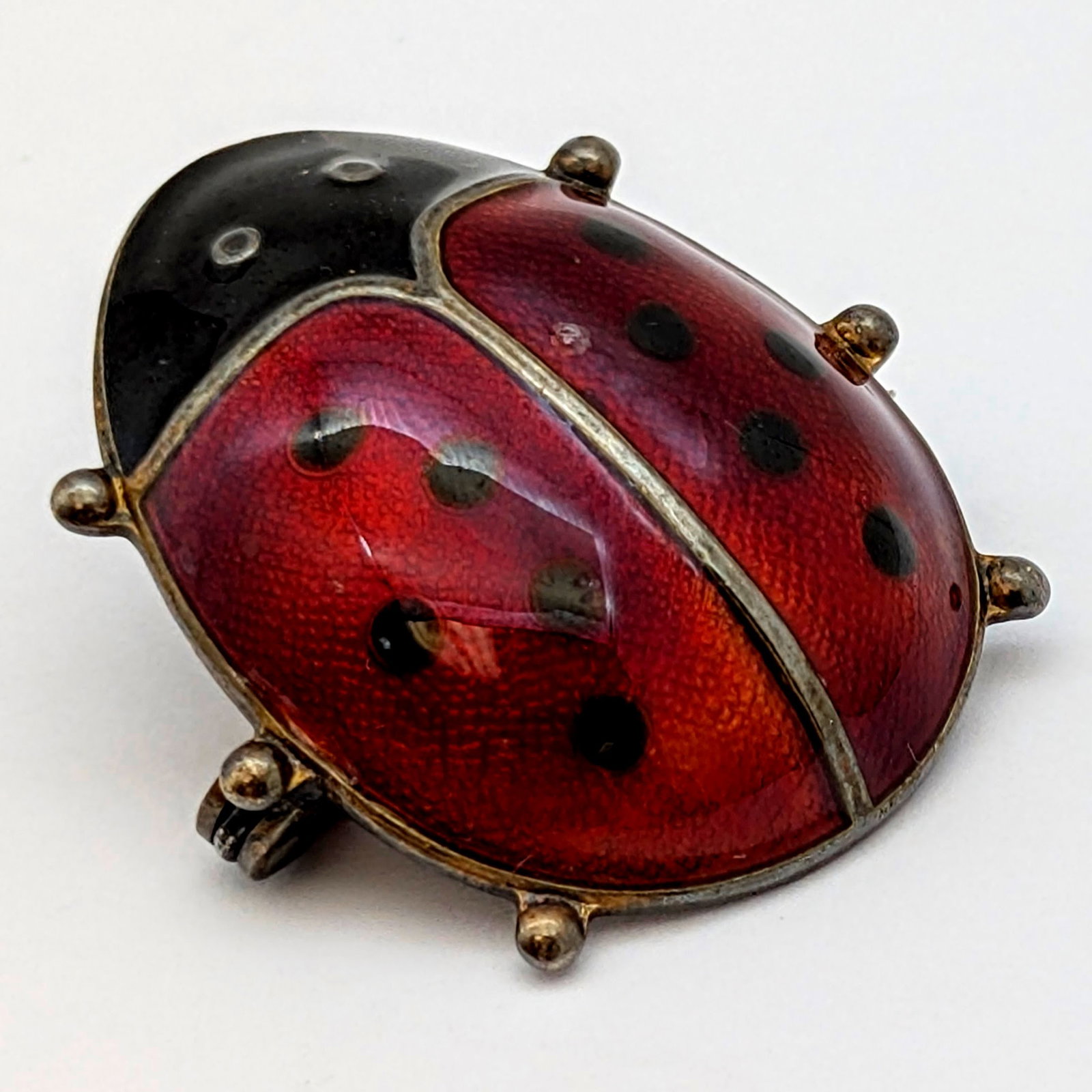 Vintage David-Andersen Sterling Silver Ladybug Brooch: 1in