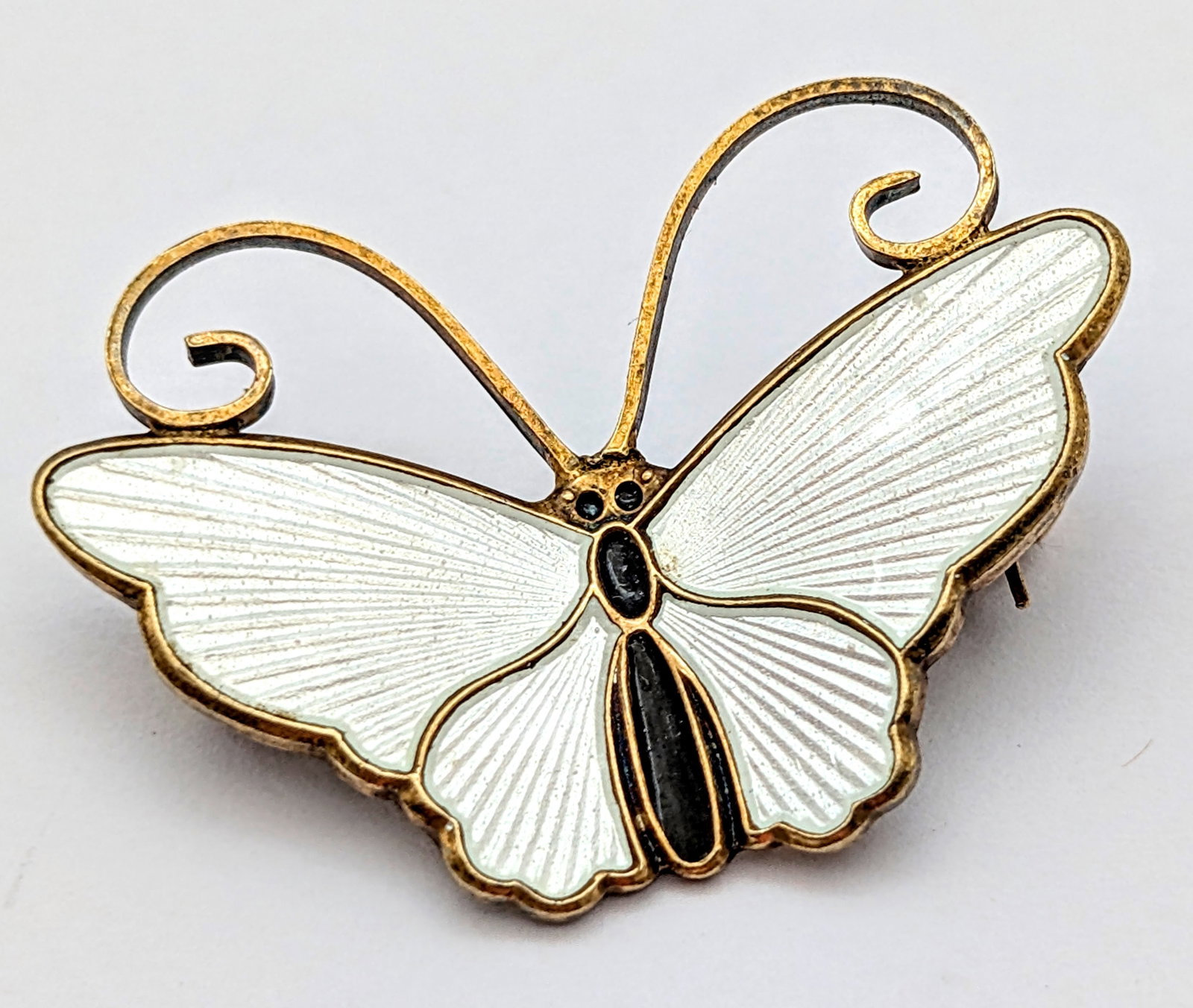 Vintage David-Andersen Sterling Silver Butterfly Brooch: 1in