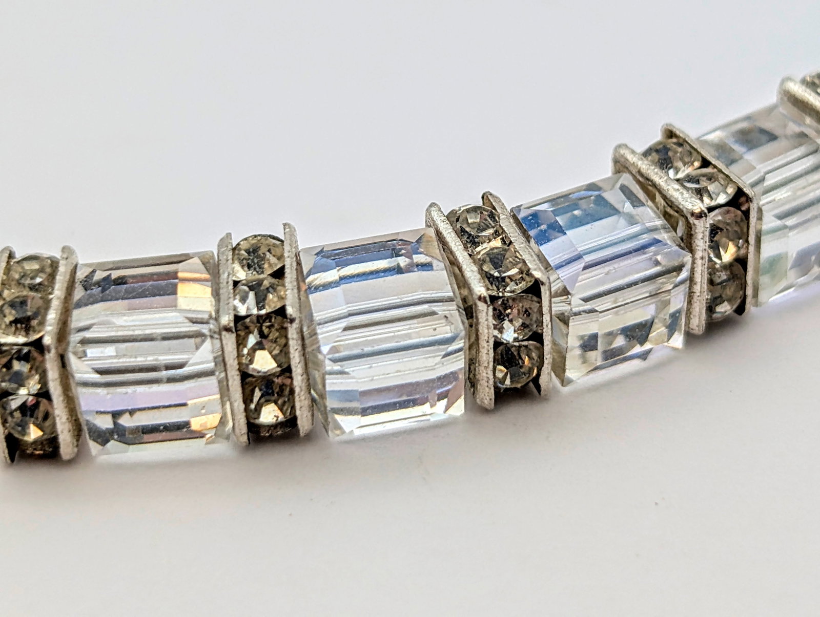 Timeless Sterling Silver Rhinestone Link Bracelet - 5