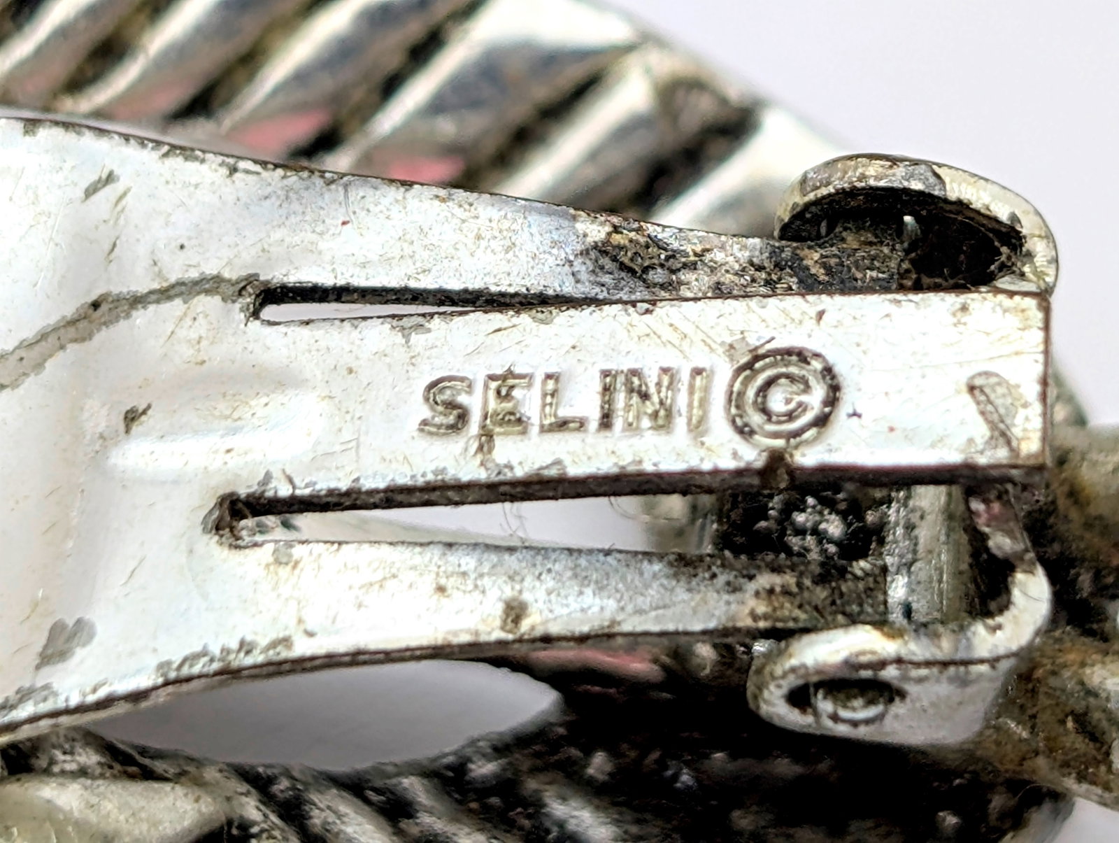Vintage Selini Sterling Silver Abstract Climber Clip On Earrings - 4
