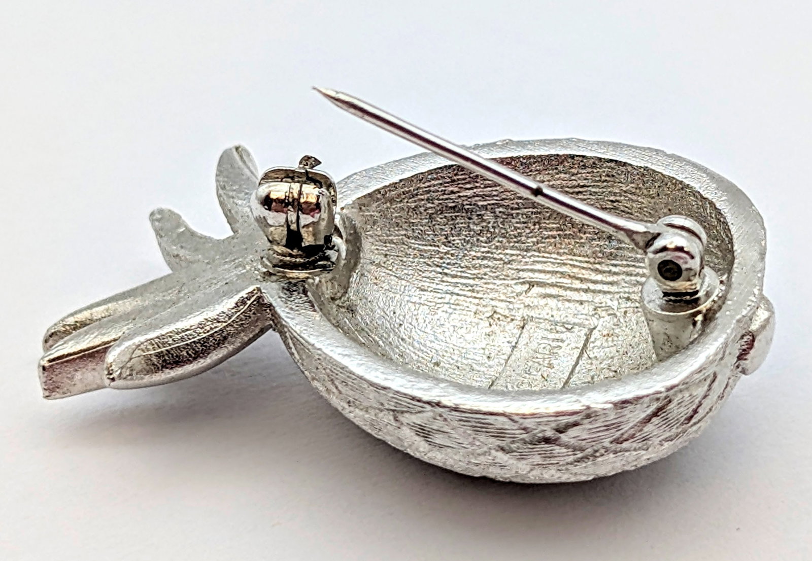 Trifari Silver Toned Pineapple Brooch - 3