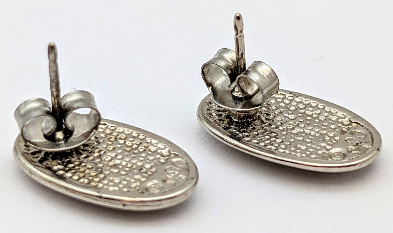 Lot of 2 Vintage Sterling Silver Earrings w/ Blue and Red Stones - 5