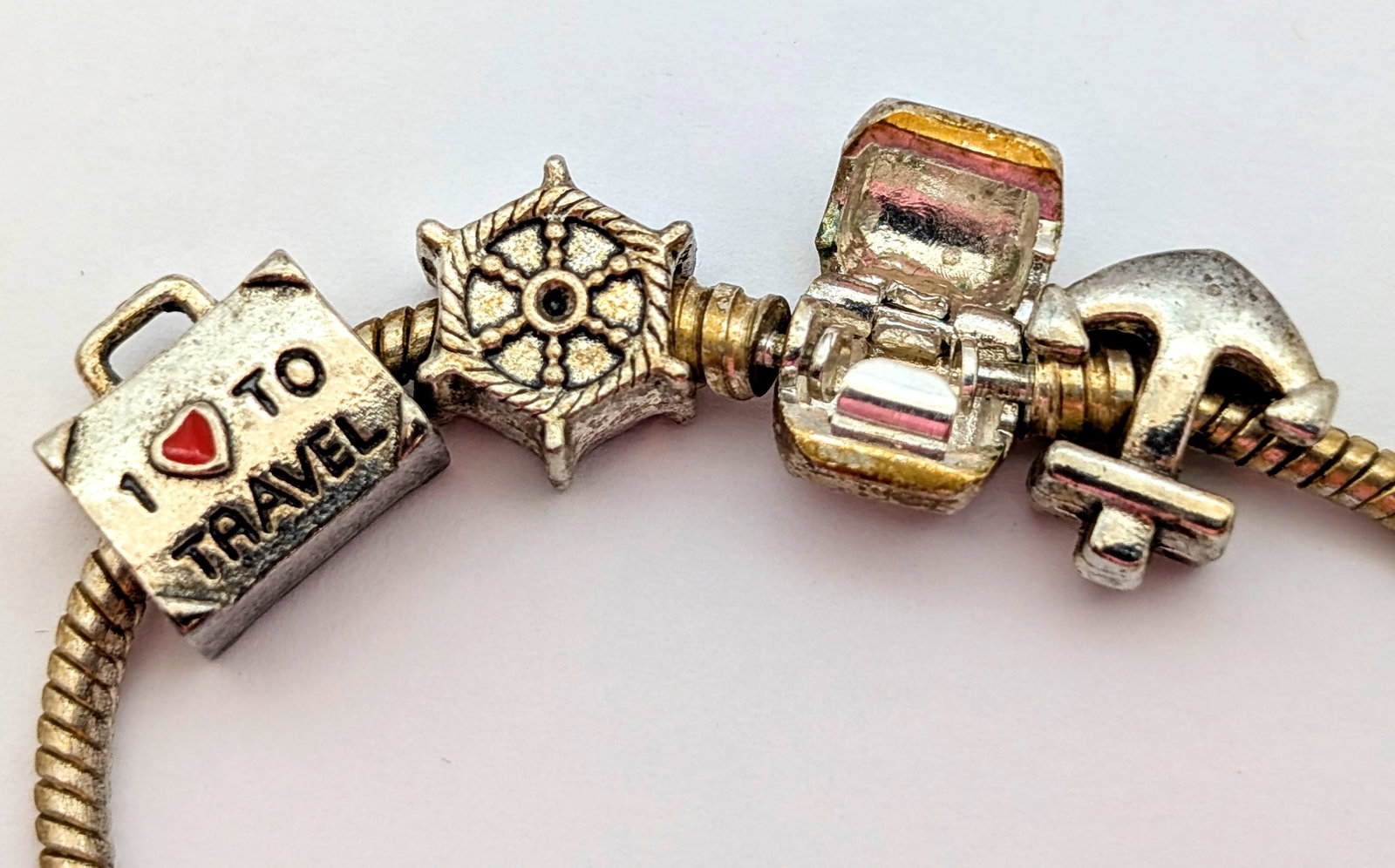 Lot of 3 Ladies Charm Bracelets- Travel, Disney,etc - 6