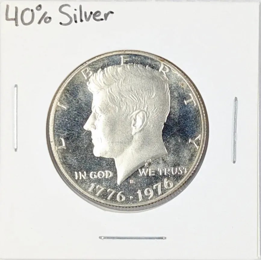 1976-S Proof Silver Bicentennial John F Kennedy Half Dollar: 40% Silver