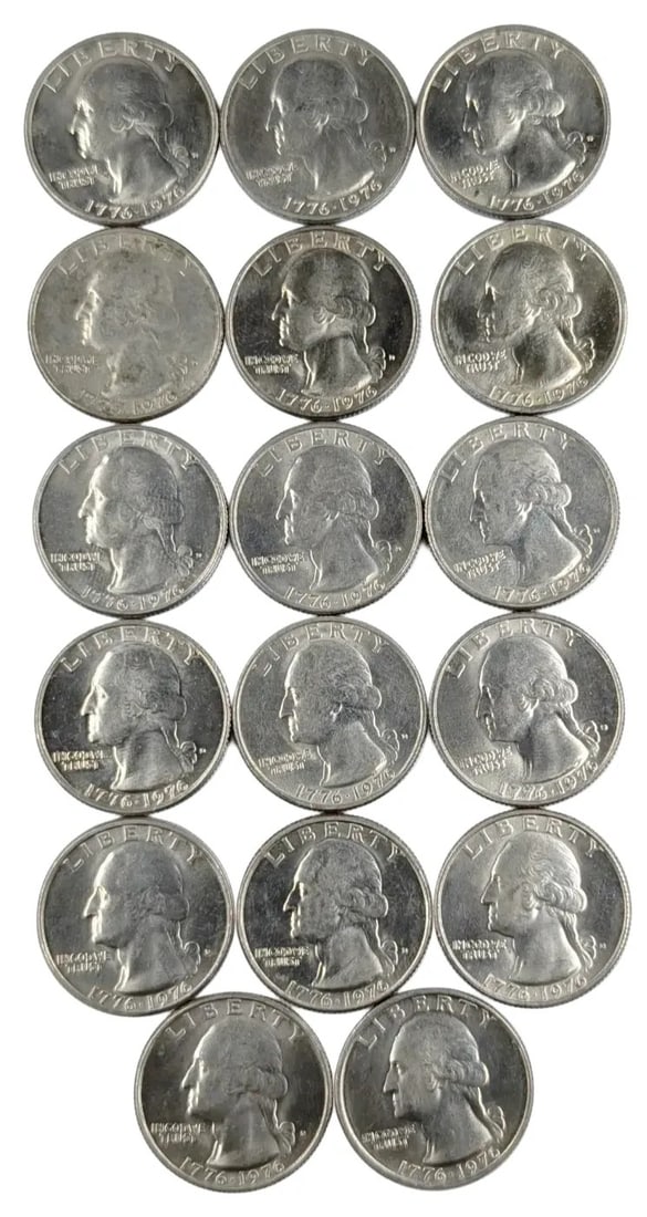 Lot of 17- 1976 Bicentennial Washington Quarters- Most Uncirculated: _