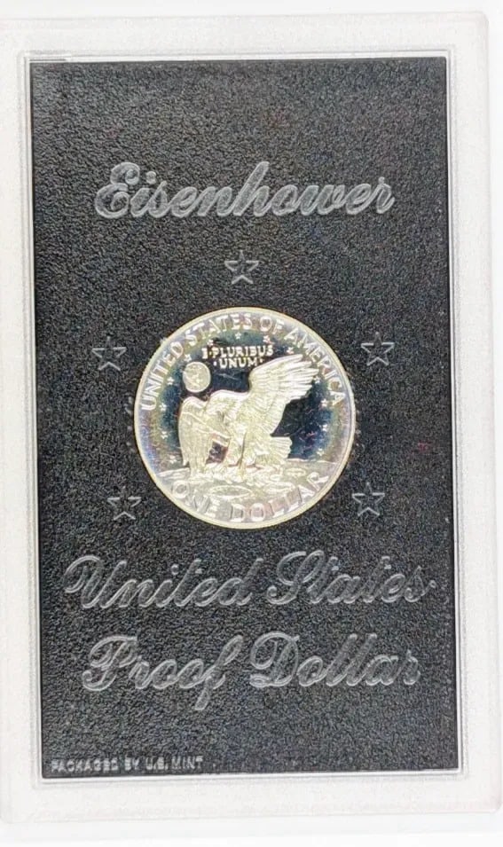1974-S Eisenhower " Ike" Proof Silver Dollar- Incredible Rainbow Toning! - 3