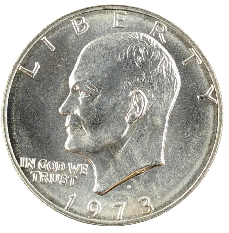 1973-S Eisenhower " Ike" Uncirculated Silver Dollar (1 of 2)