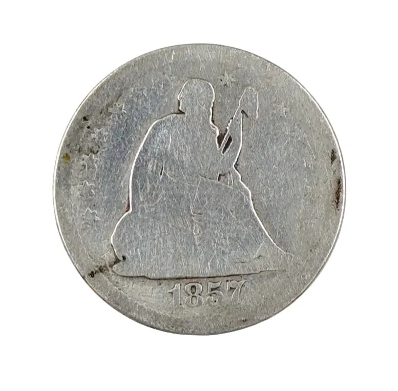 1857-O Silver Seated Liberty Quarter: _