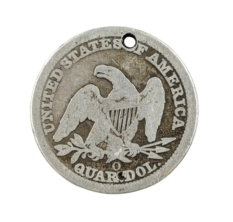 1858-O Silver Seated Liberty Quarter - 2