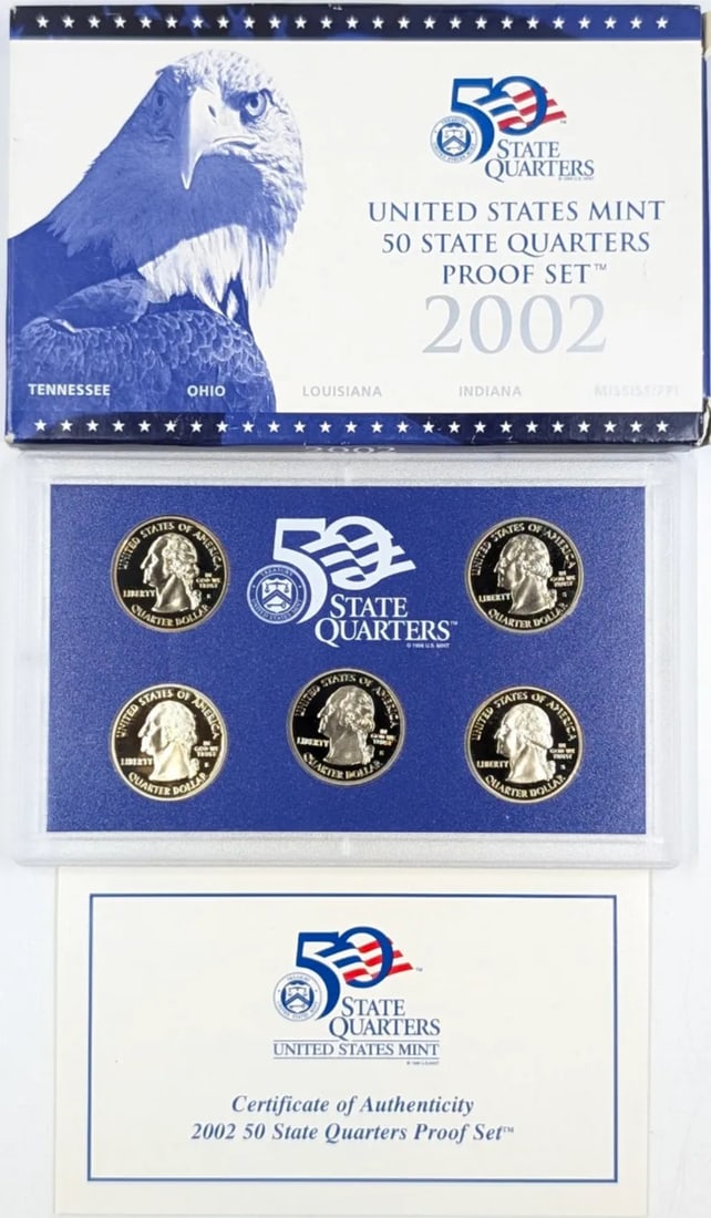2002 US Mint 50 State Quarters Proof Set - 2
