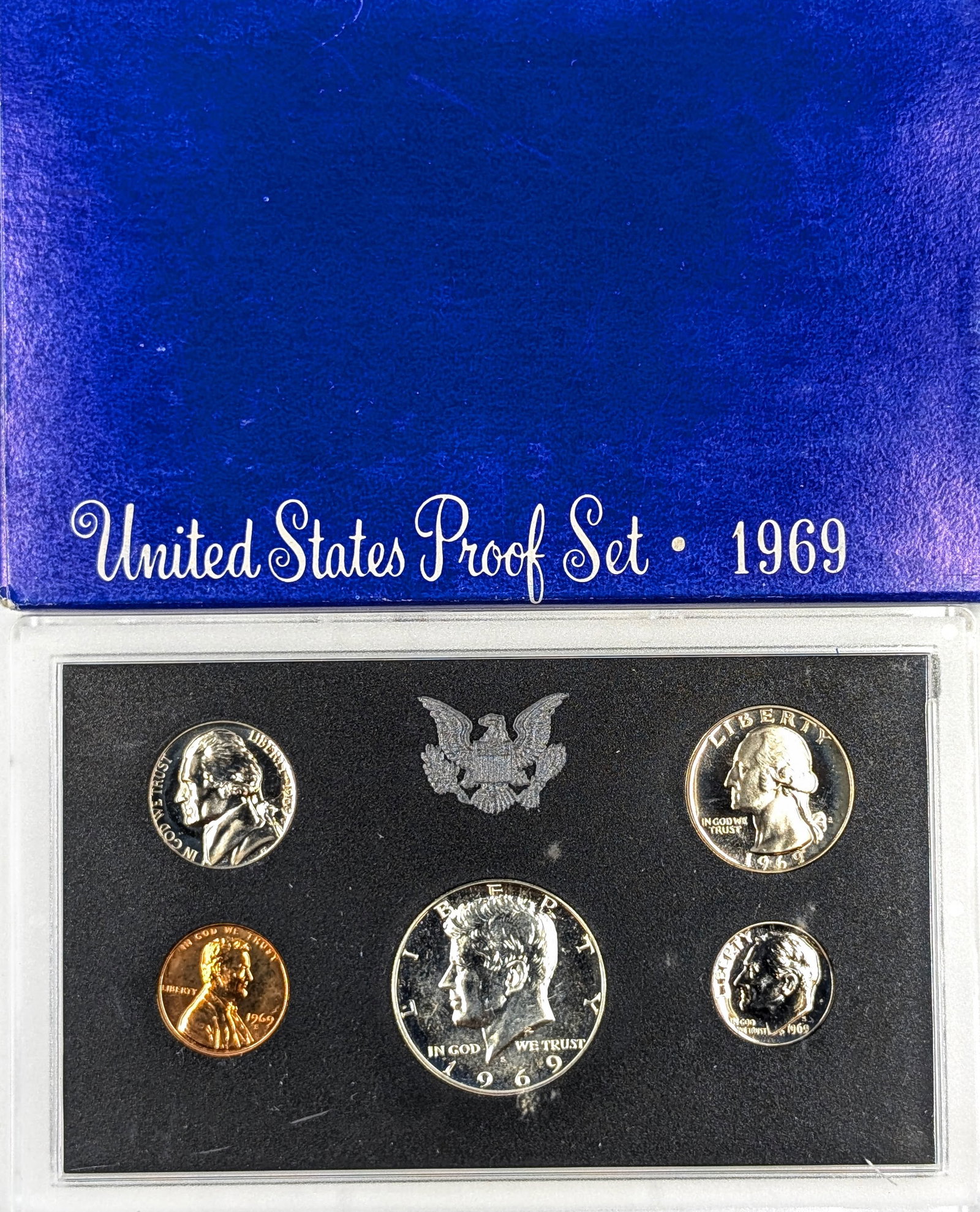 1969 US Proof Set w/ Silver JFK Half: 40% Silver
