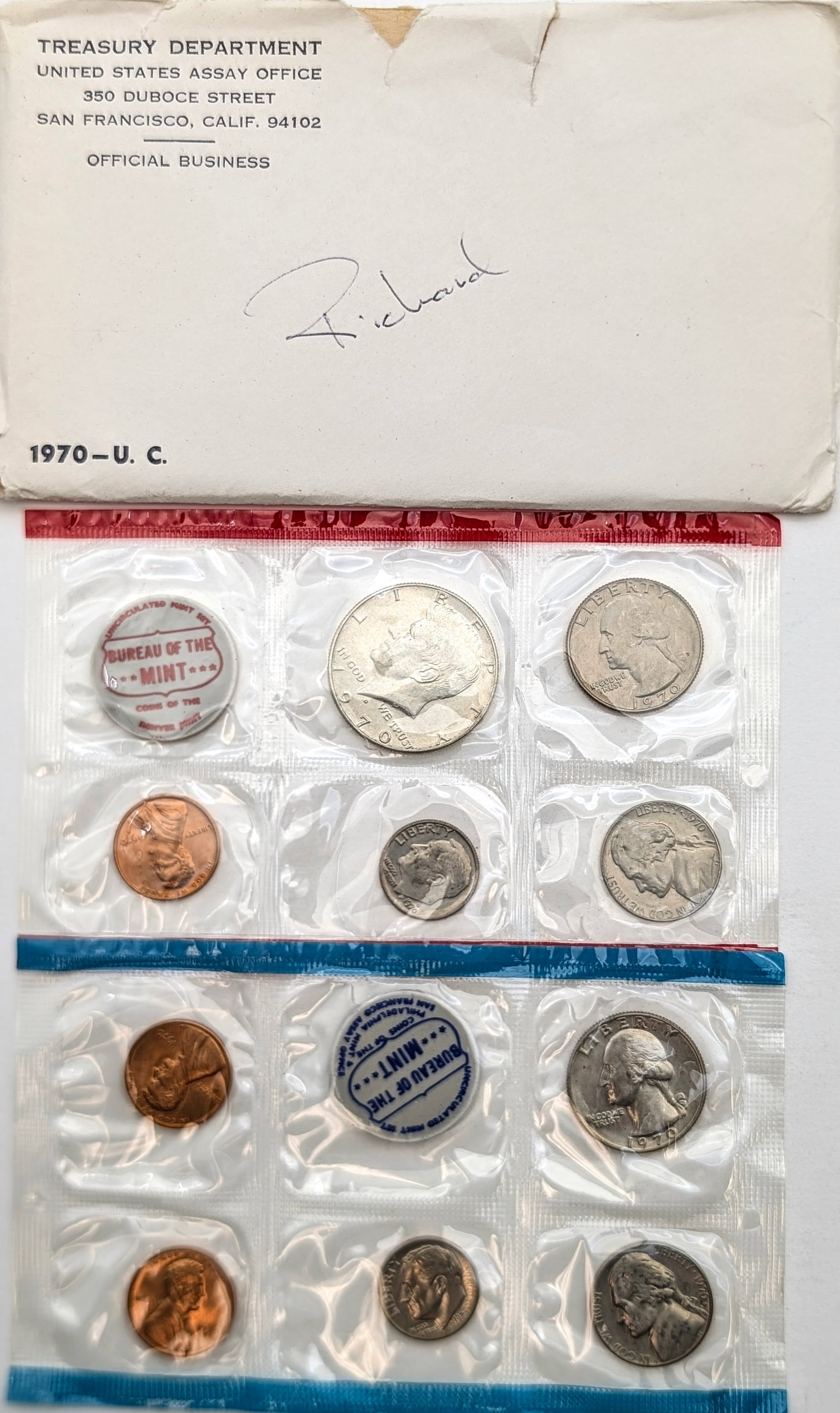 1970 US Uncirculated Set w/ Silver JFK Half: 40% Silver