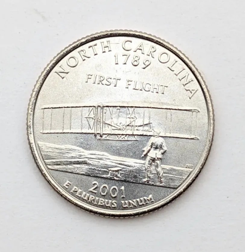 Tube of 40- 2001-D Uncirculated Washington State Quarters- NC - 3