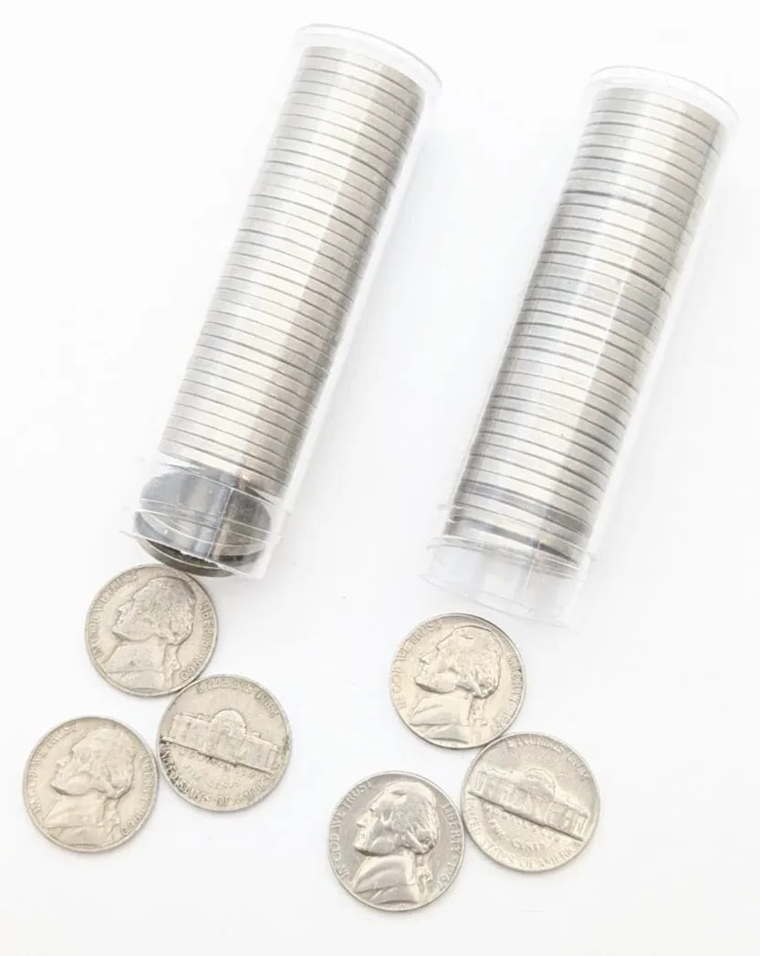 Lot of 2 Tubes of 40(each) Jefferson Nickels- 1960, 1967: _