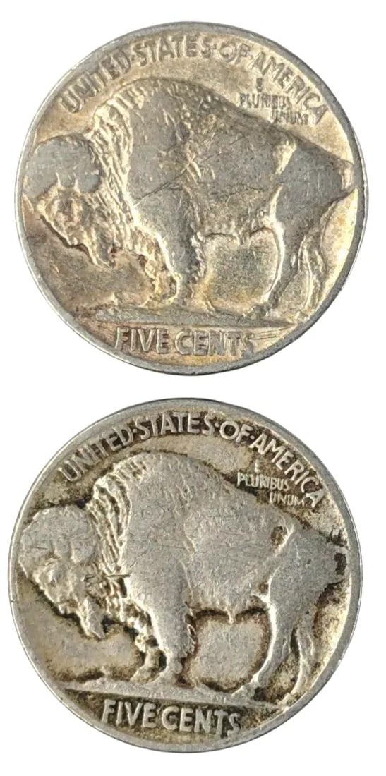 Lot of 2 Buffalo Head Nickels - 1928, 1929 - 2