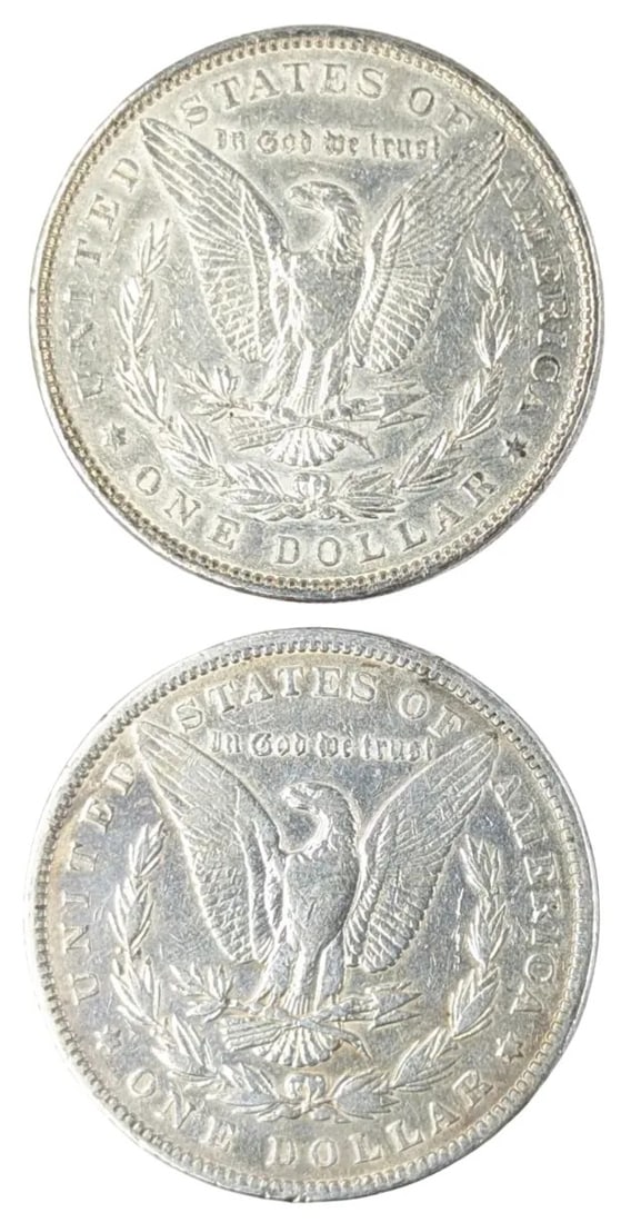 Lot of 2 Morgan Silver Dollars - 1886, 1889 - 2