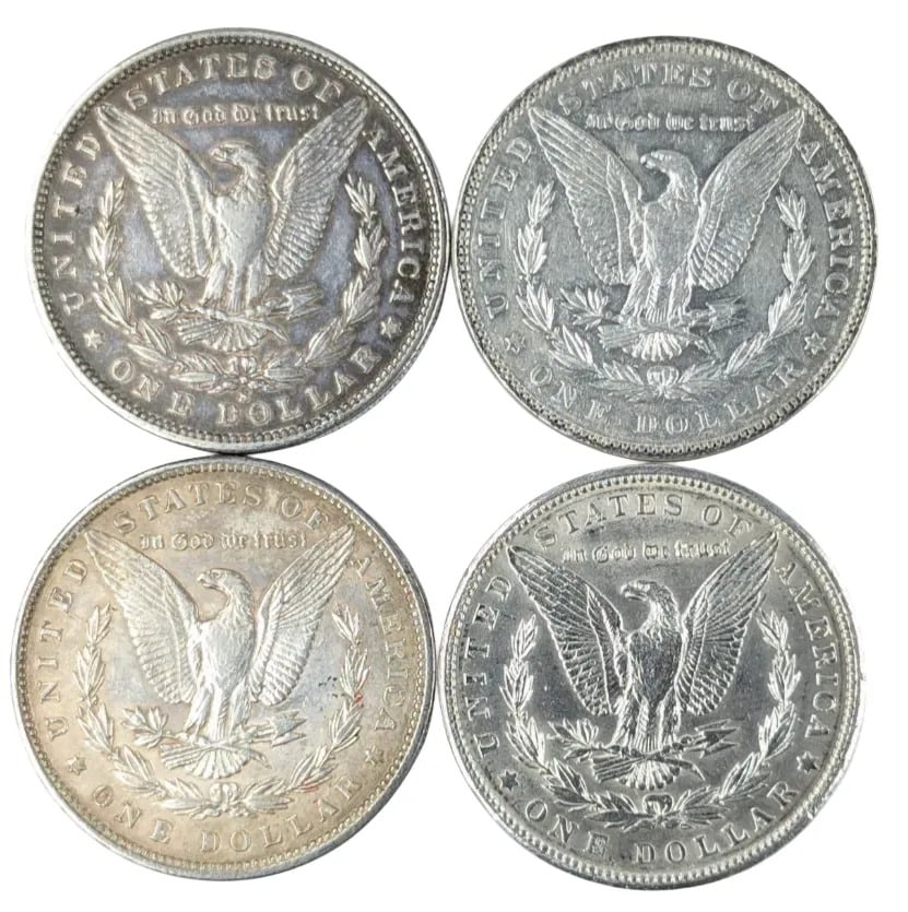 Lot of 4 Morgan Silver Dollars - 1880-1900 - 2