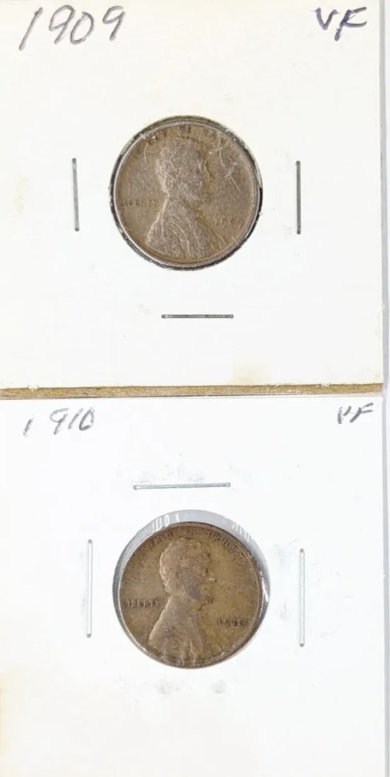 Lot of 2 Wheat Cents- 1909, 1910 (1 of 2)