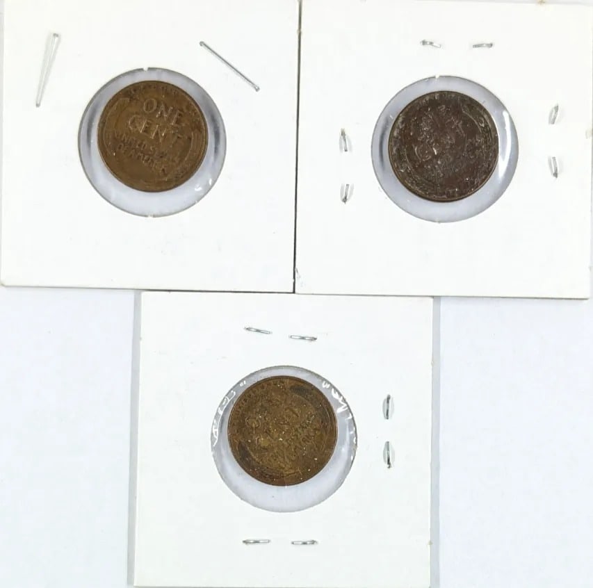 Lot of 3 Wheat Cents- 1944, 1945, 1946 - 2