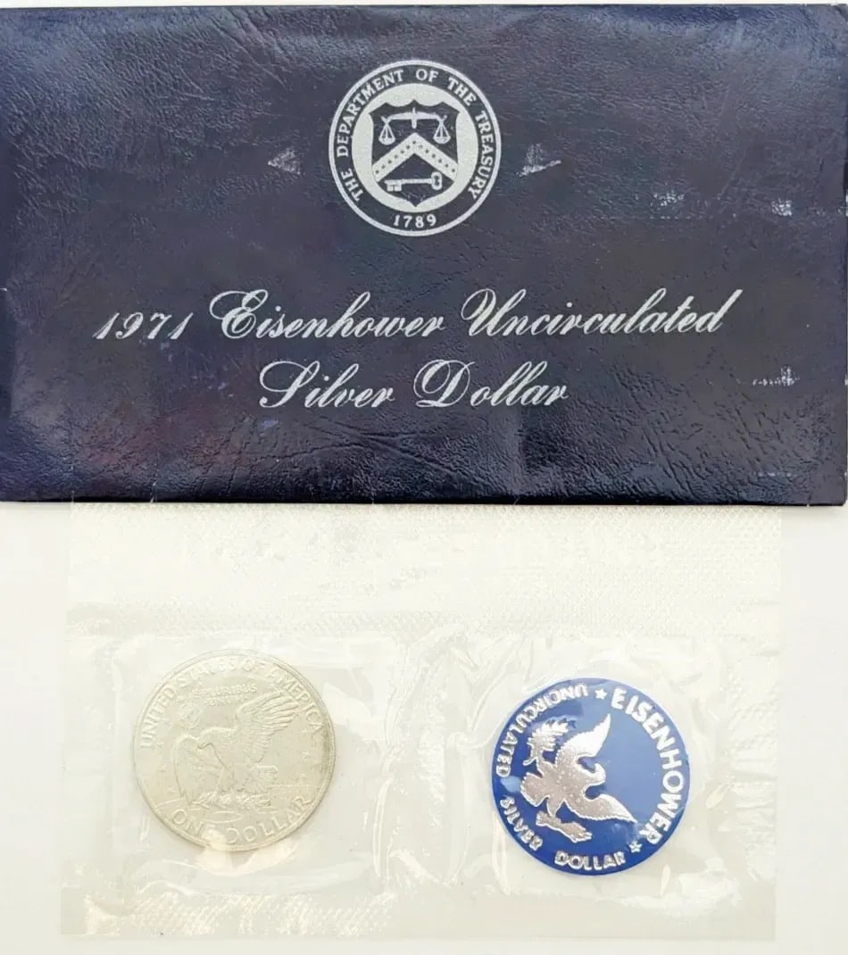 1971-S Eisenhower " Ike" Uncirculated Silver Dollar - 2