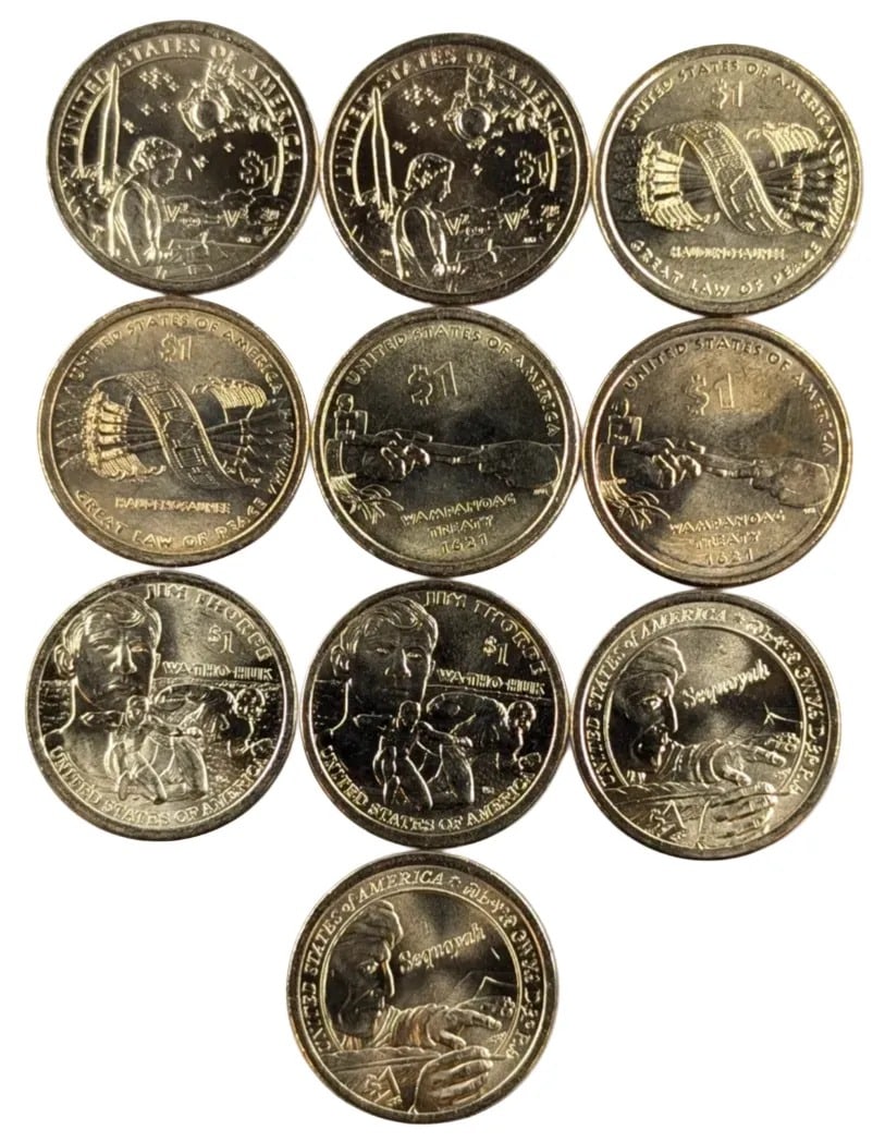 Lot of 10 Sacagawea $1 Dollar Coins- 2009-2018: _