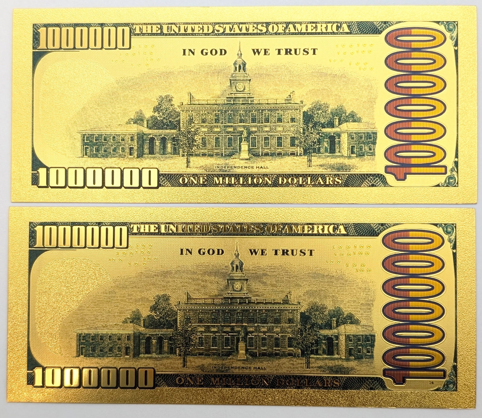 Lot of 2 Kobe Bryant Gold foil $1000000 design - 2