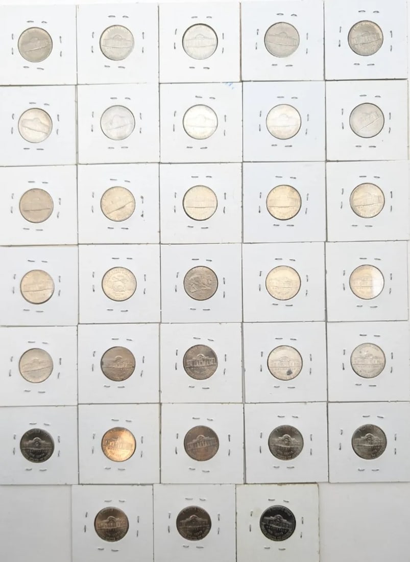 Large Lot of 33 Jefferson Nickels- 1980-2014 - 2
