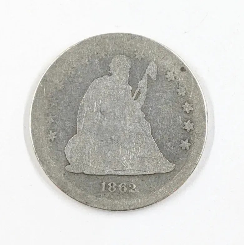 1862 Silver Seated Liberty Quarter: _
