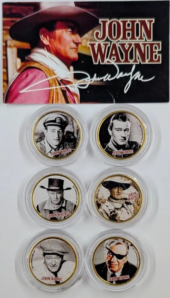 Lot of 6 John Wayne Commemorative Coin Set: _