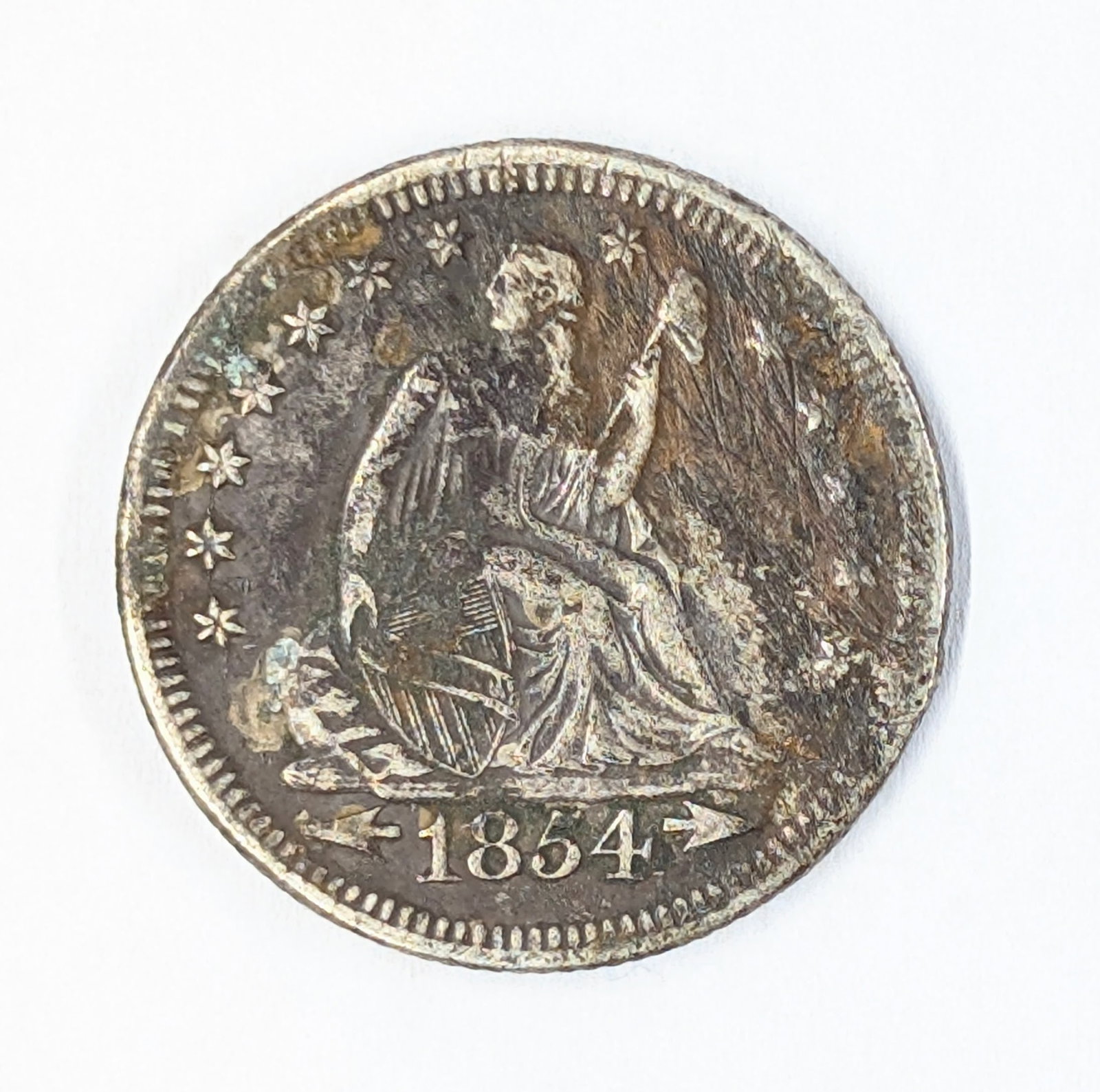 1854 Silver Seated Quarter w/Arrows: _