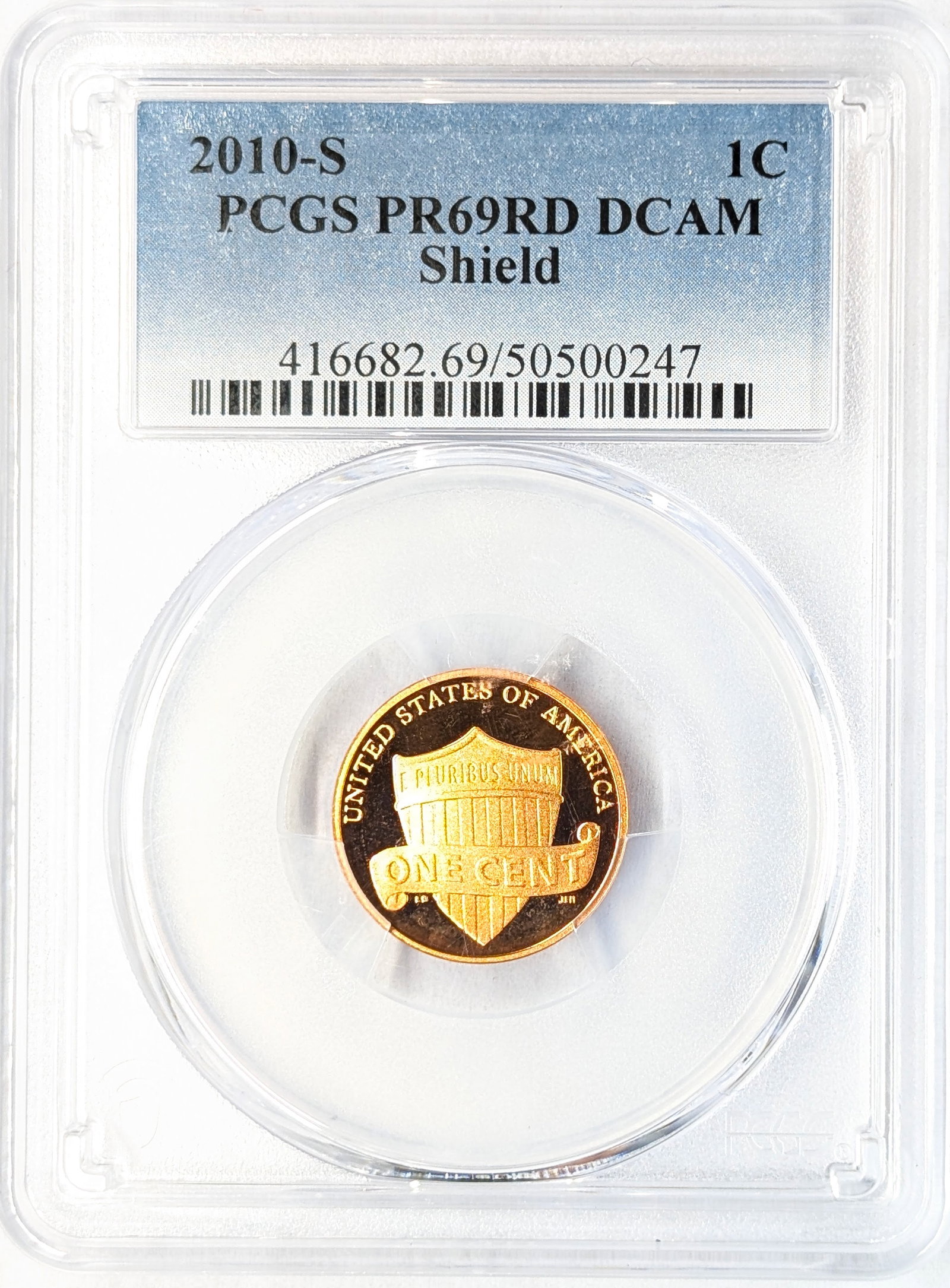 2010-S PCGS Proof 69 Red DCAM Shield: _