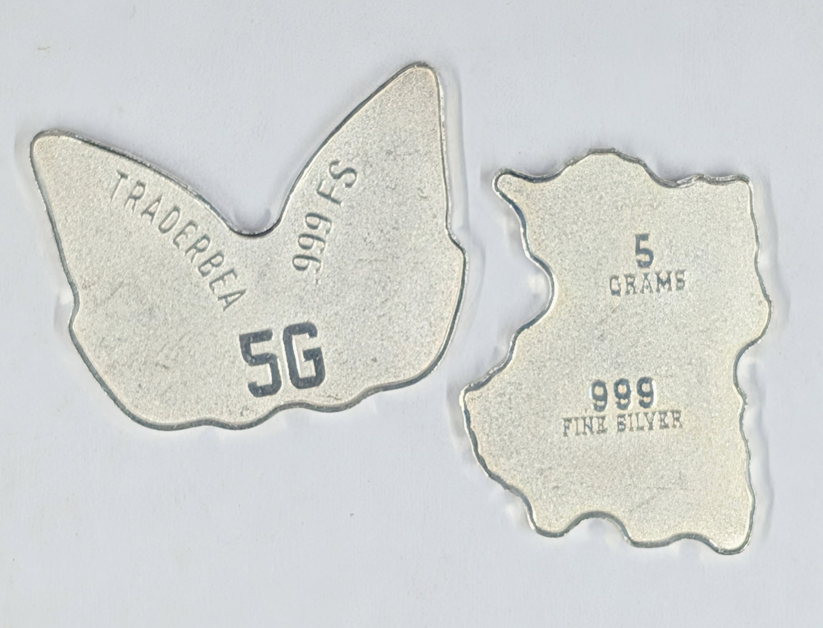 Lot of 2, fractional silver pieces! 5 grams each! - 2