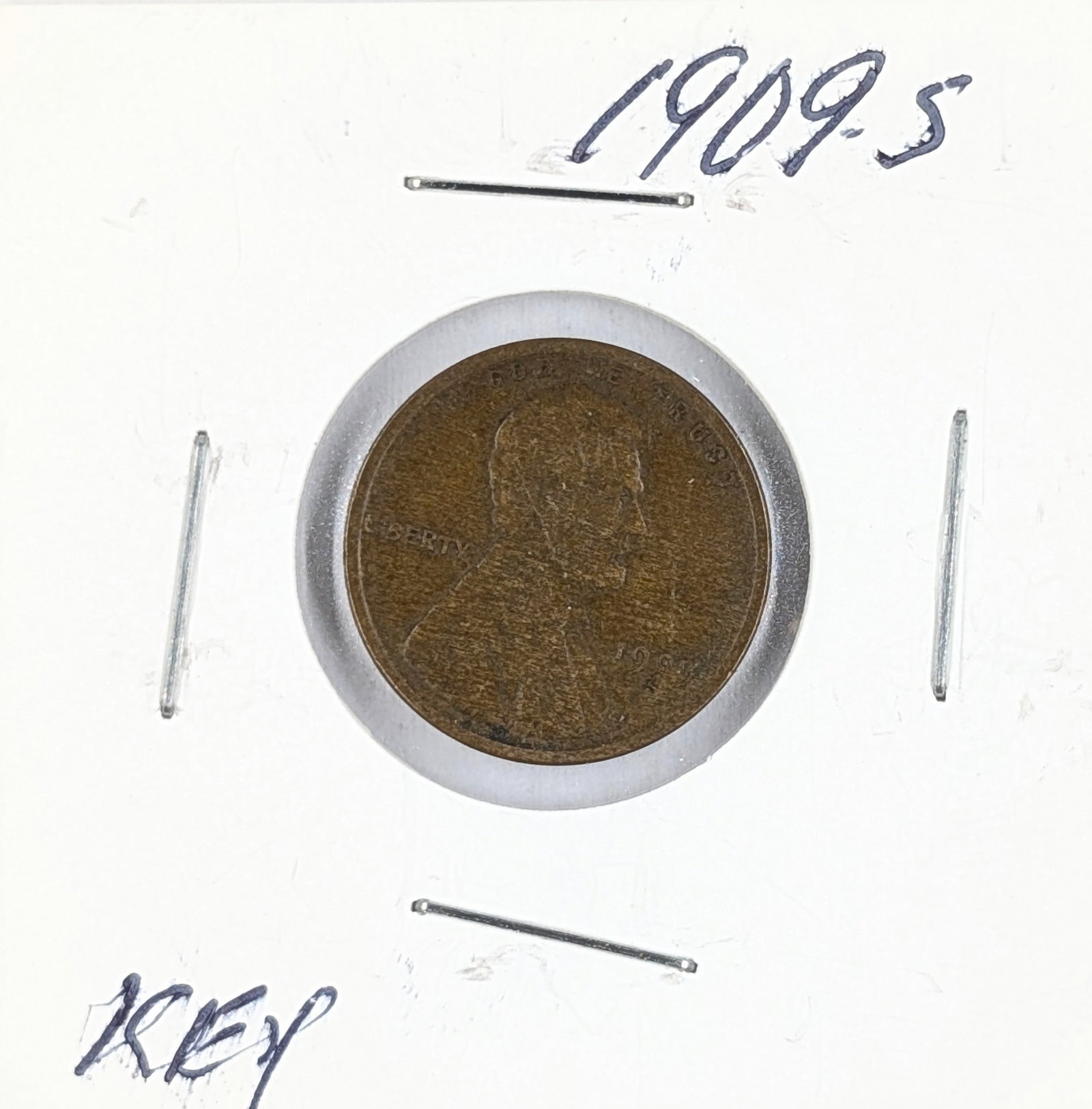 RARE 1909-S Lincoln Wheat Cent: One of the ultimate key-date issues of the Lincoln cent series, struck at the San Francisco Mint during the very first year of the design. Red Book Pricing: $90 VG-8 $110 F-12