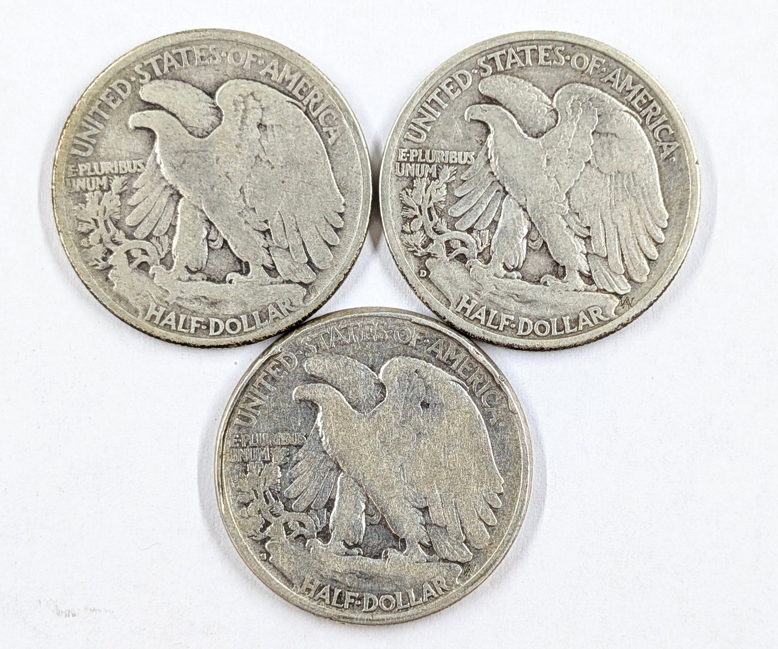Lot of 3 Silver Walking Liberty Half Dollars 1941 1941-D & 1941-S - 2