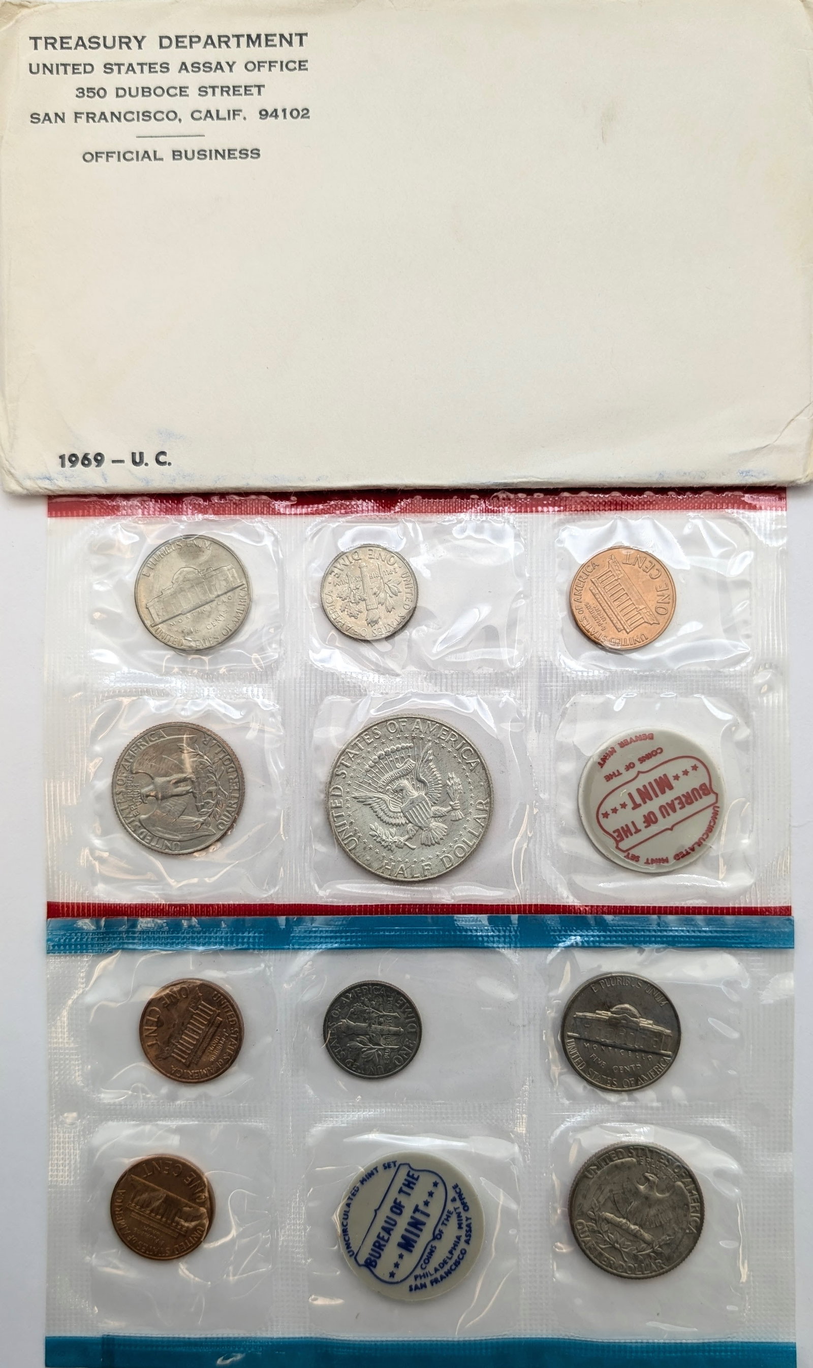 1969 US Uncirculated Coin Set with 40% Silver JFK - 2