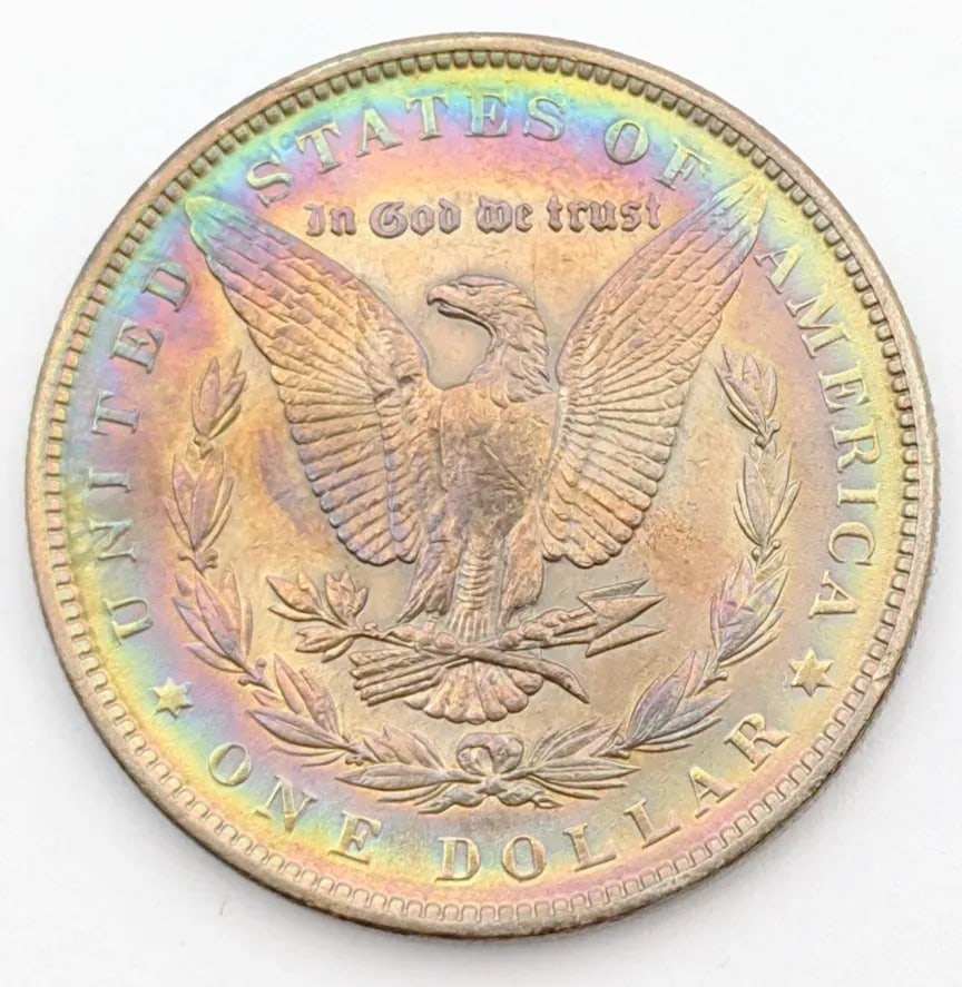 FEATURE - 1890 Silver Morgan Dollar- Incredible Toning - 2