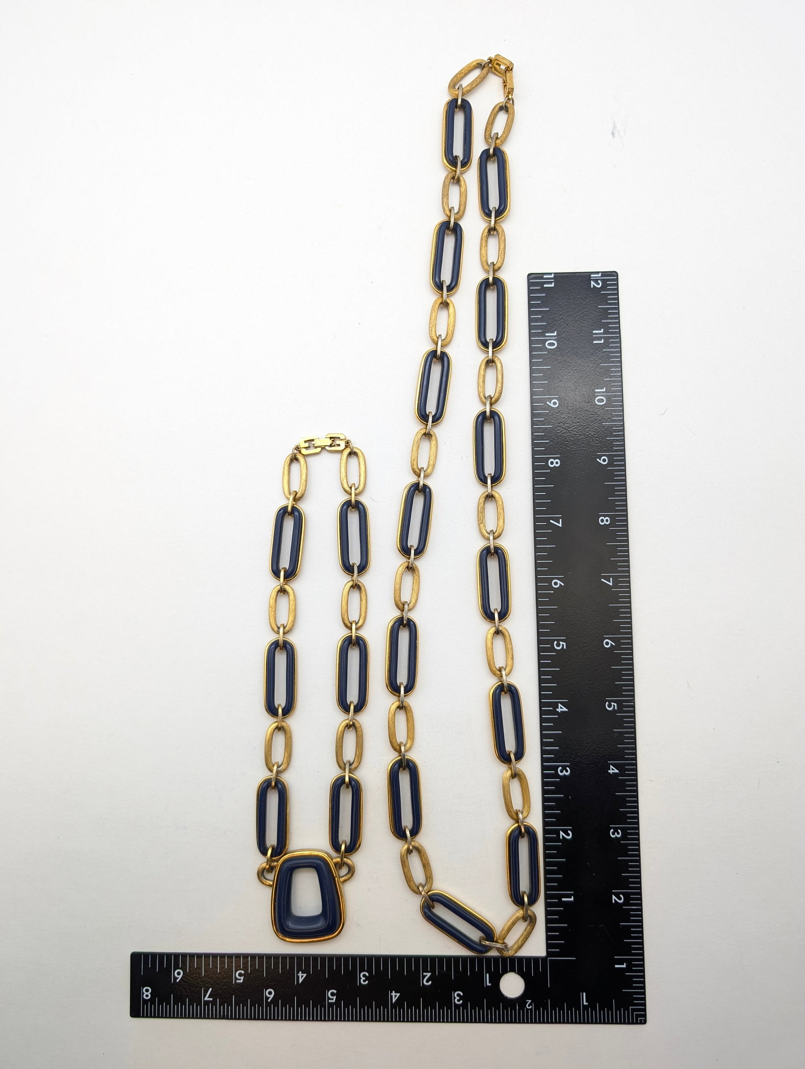 Lot of 2- Givenchy Blue Costume Necklaces - 3
